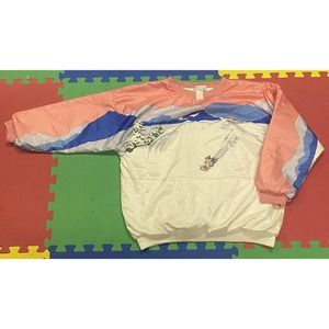 Vintage Adidas Ice Skating Snow Ski Crewneck Sweatshirt Womens Medium Pink AOP